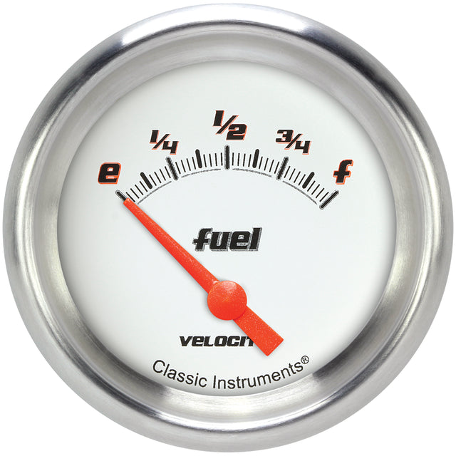 Classic Instruments Velocity White 2-5/8" Fuel Level Gauge (240-33 Ohm) - VS209WAPF