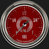 Classic Instruments V8 Red Steelie 2 5/8" Fuel Gauge - V8RS309SLC