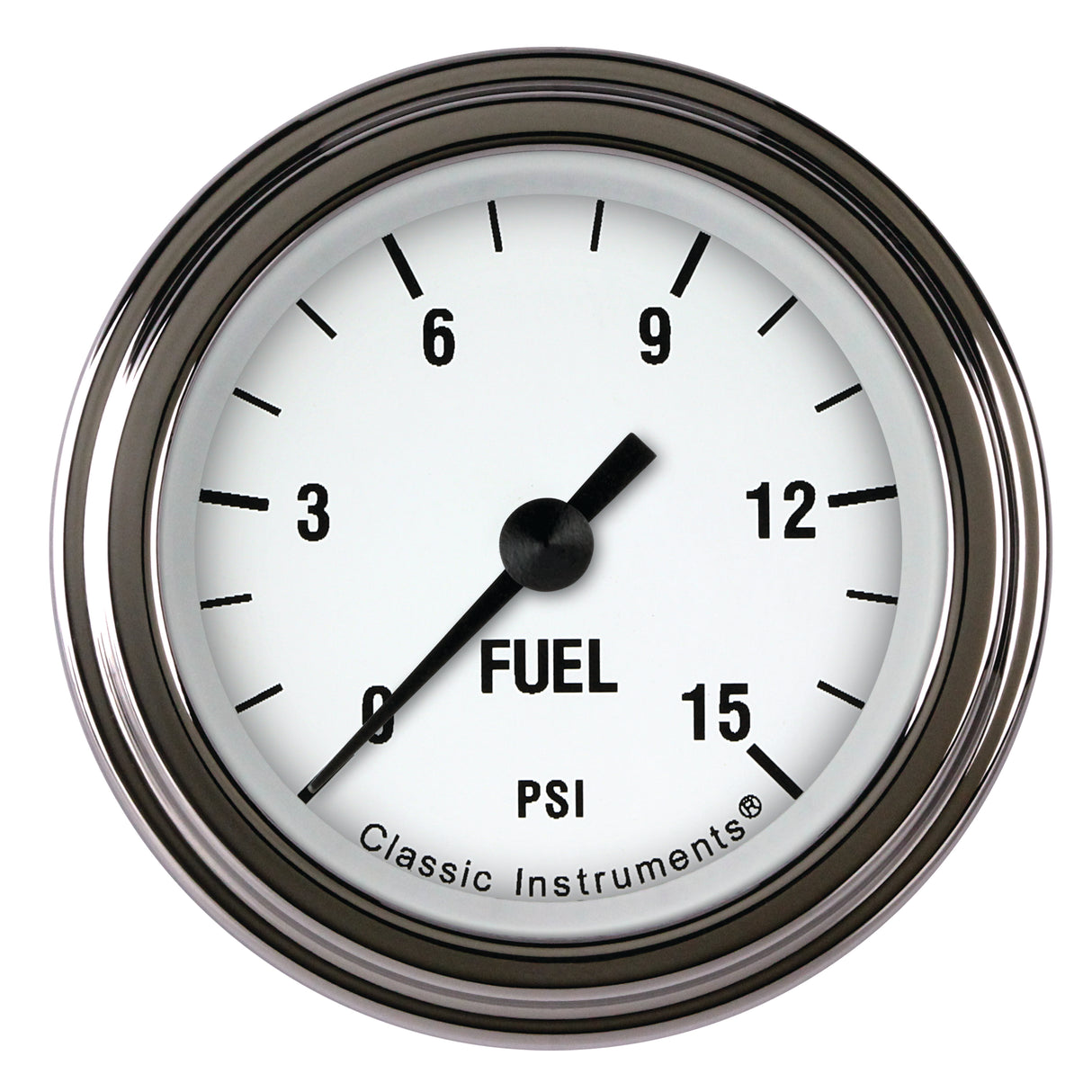 Classic Instruments White Hot 2 1/8" Fuel Pressure Gauge, 15 psi - WH145SLF