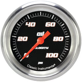 Classic Instruments Velocity Black 2-5/8" Oil Pressure Gauge - VS381BAPF
