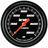 Classic Instruments Velocity Black 2-5/8" Brake Pressure Gauge - VS367BBLF