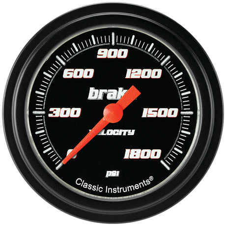 Classic Instruments Velocity Black 2-5/8" Brake Pressure Gauge - VS367BBLF