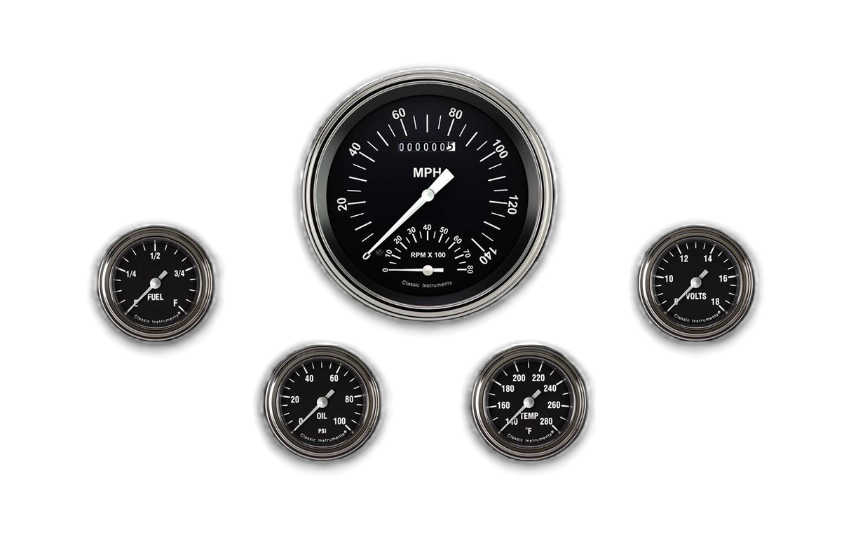 Classic Instruments Hot Rod Five Gauge Set 165 - HR165SLF