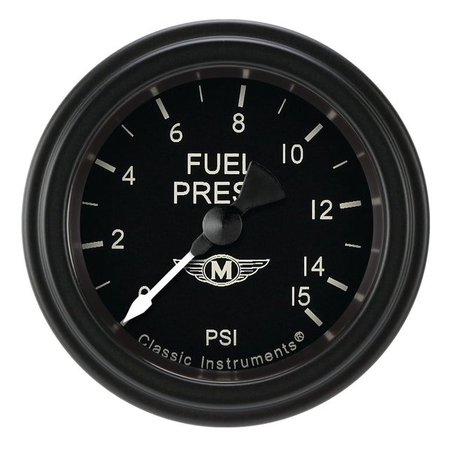 Classic Instruments Moal Bomber 2-1/8" Fuel Pressure Gauge (15 PSI) - MA145BLF