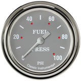 Classic Instruments Silver Gray 2-5/8" Fuel Pressure Gauge (100 PSI) - SG346SLF
