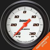 Classic Instruments Velocity White 2 5/8" Boost/Vac Gauge - VS341WBPF