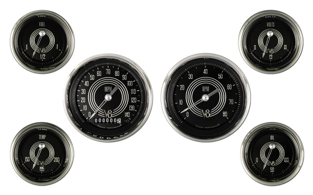 Classic Instruments V8 Speedster Six Gauge Set - V8SR01SHC