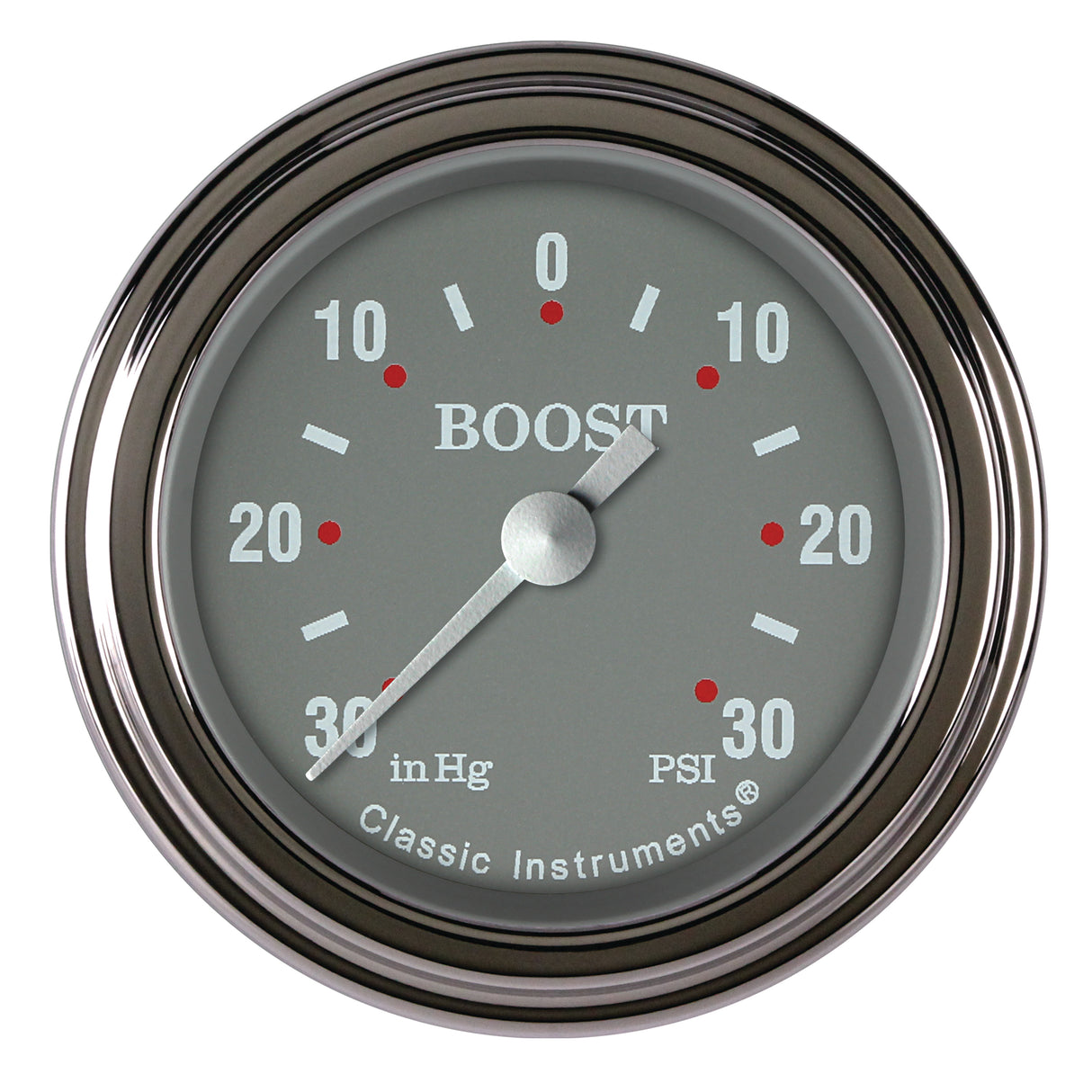 Classic Instruments Silver Gray 2-1/8" Boost/Vac Gauge - SG141SLF