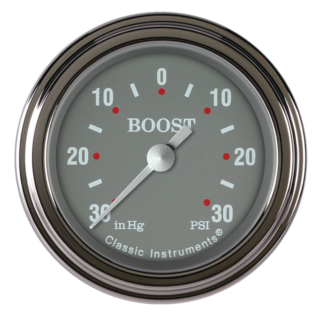Classic Instruments Silver Gray 2-1/8" Boost/Vac Gauge - SG141SLF