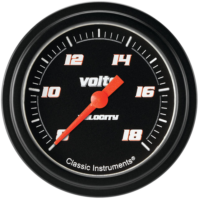 Classic Instruments Velocity Black 2-5/8" Volt Gauge - VS330BBLF