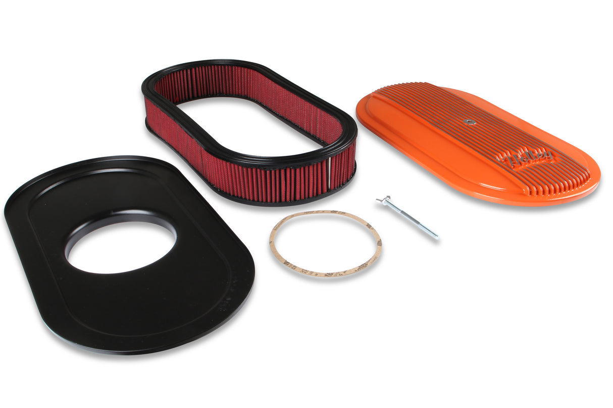 Holley 120-403 Vintage Series Oval Air Cleaner - Factory Orange Machined
