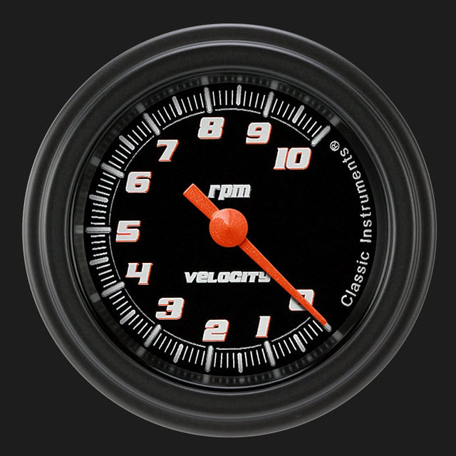 Classic Instruments Velocity Black 2 1/8" Tachometer - VS183BBLF