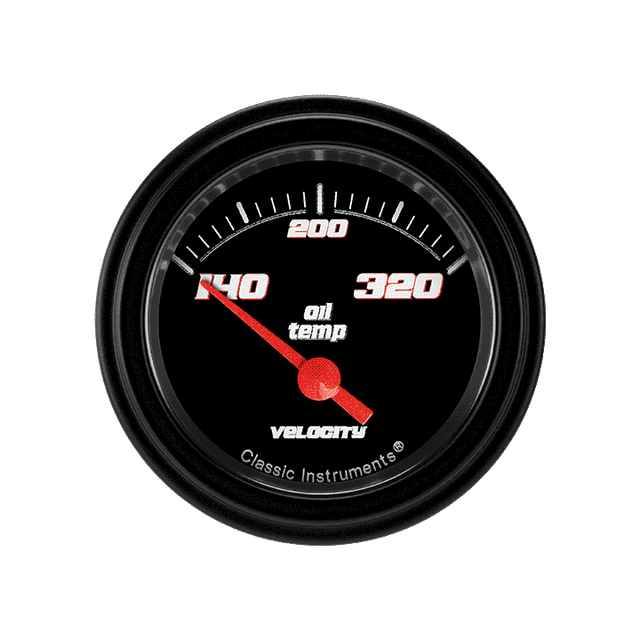 Classic Instruments Velocity Black 2 1/8" Oil Temp - VS28BBLF