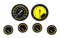 Classic Instruments AutoCross Yellow Six Gauge Set - AX251YBLF