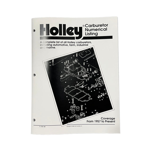 Holley 36-168 Carburetors Number Listing Handbook