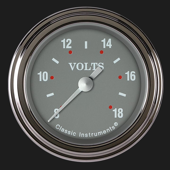 Classic Instruments Silver Gray 2 1/8" Voltage Gauge - SG130SLF