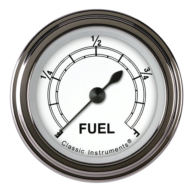 Classic Instruments Classic White 2-1/8" Fuel Level Gauge - CW109SLF