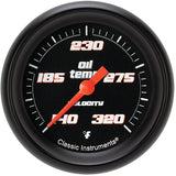 Classic Instruments Velocity Black 2-5/8" Oil Temperature Gauge - VS328BBPF