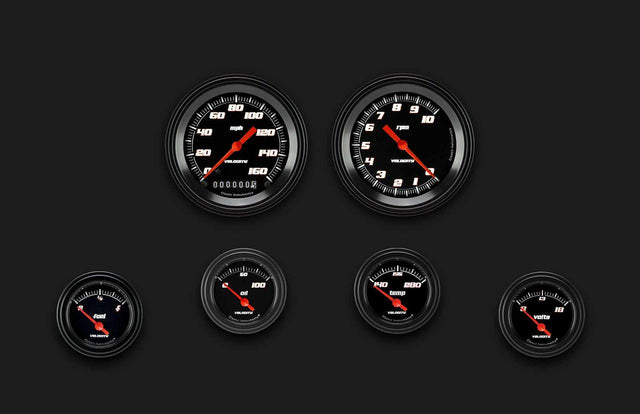 Classic Instruments Velocity Black Six Gauge Set 01 - VS01BBLF