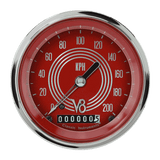 Classic Instruments V8 RD STEELIE 3IN SPEEDO 200 KPH - V8RS59SLC