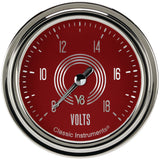 Classic Instruments V8 Red Steelie 2-5/8" Volt Gauge - V8RS330SLC