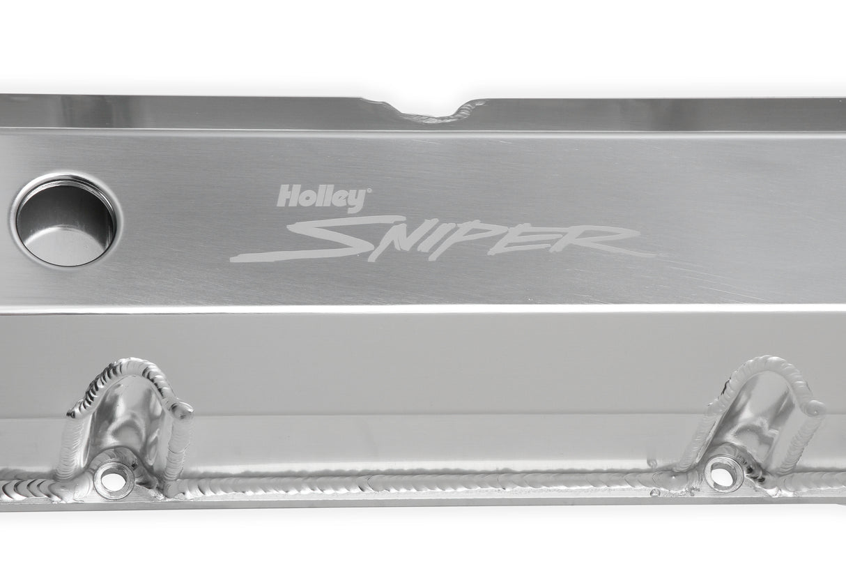 Holley 890001 Sniper Valve Cover - Fabricated Aluminum - Ford FE - Tall - Natural Anodized