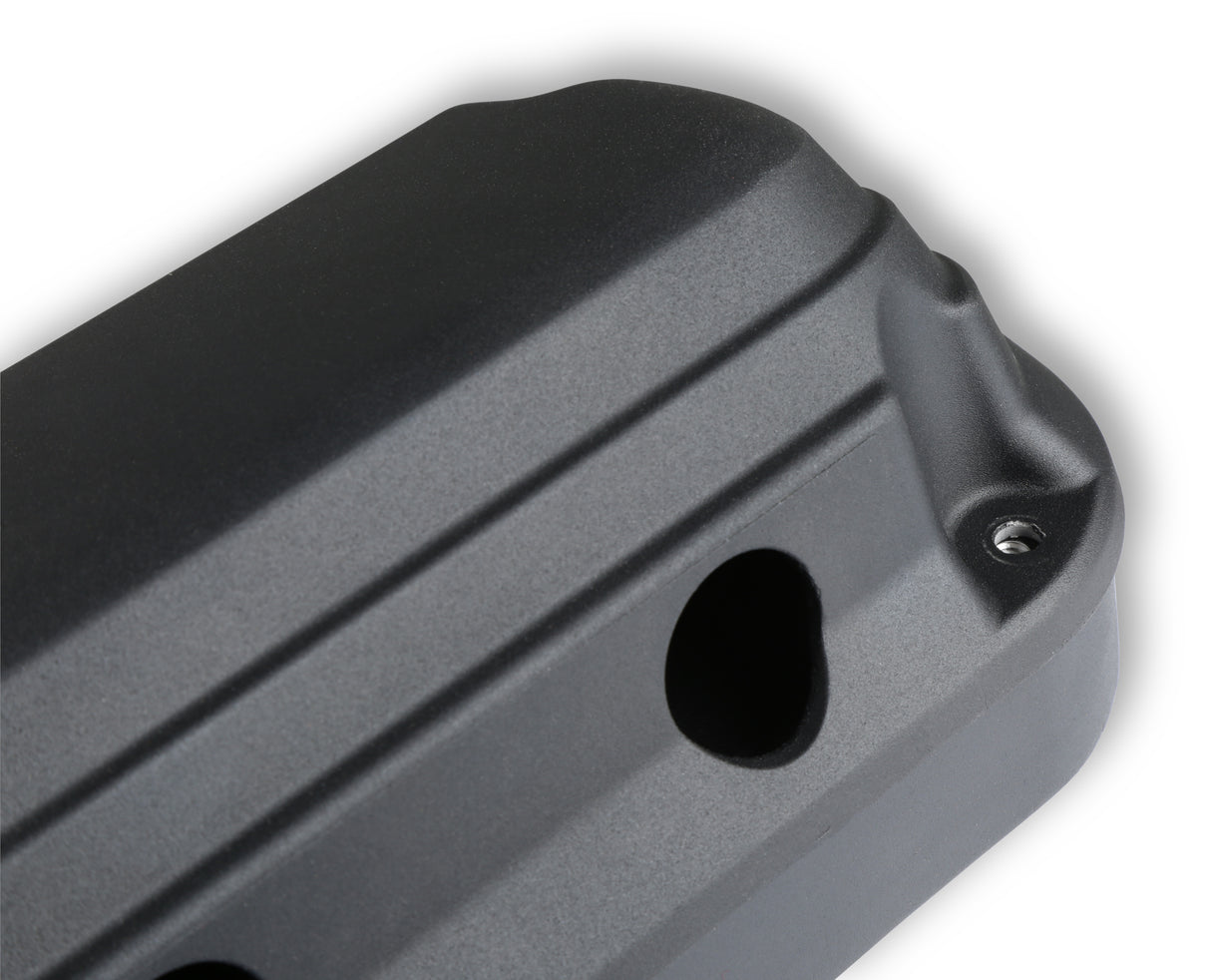 Holley 241-187 2-Piece Ford Style Valve Cover - Gen III/IV LS - Satin Black