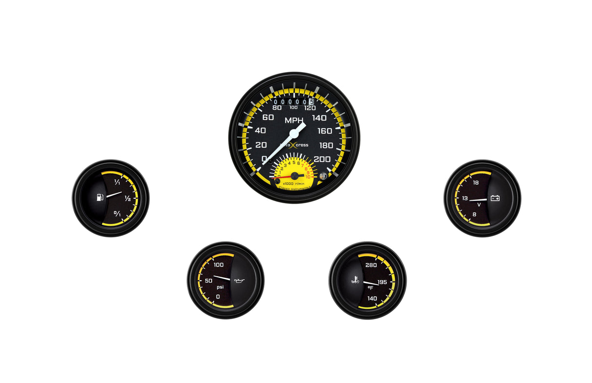 Classic Instruments AUTO CROSS YELLOW 3IN ULT & 4 -2IN FTVO-GM - AX35YBLF