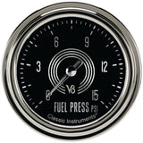 Classic Instruments V8 Speedster 2-5/8" Fuel Pressure Gauge (15 PSI) - V8SR345SLC