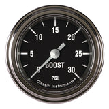 Classic Instruments Hot Rod 2-1/8" Boost Gauge (30 PSI) - HR142SLF