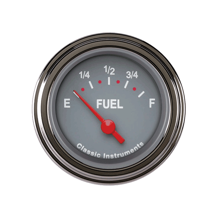 Classic Instruments Tetra Series, Gray Fuel Gauge 0-90 - TE12GSLF