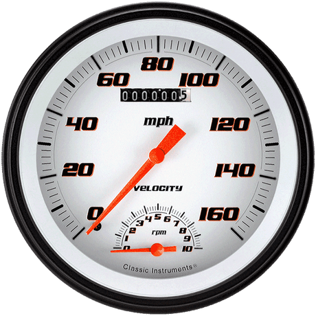 Classic Instruments Velocity White 4 5/8" Speedtachular - VS50WBLF