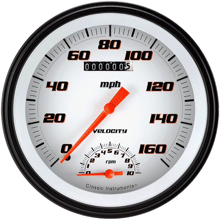 Classic Instruments VELOCITY WHITE 5IN SPEEDTACHULAR - VS50WBLC