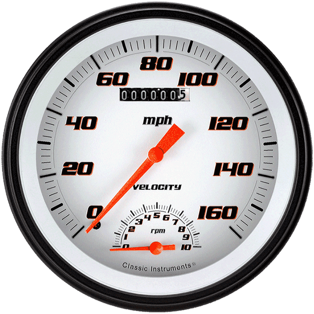 Classic Instruments VELOCITY WHITE 5IN SPEEDTACHULAR - VS50WBLC