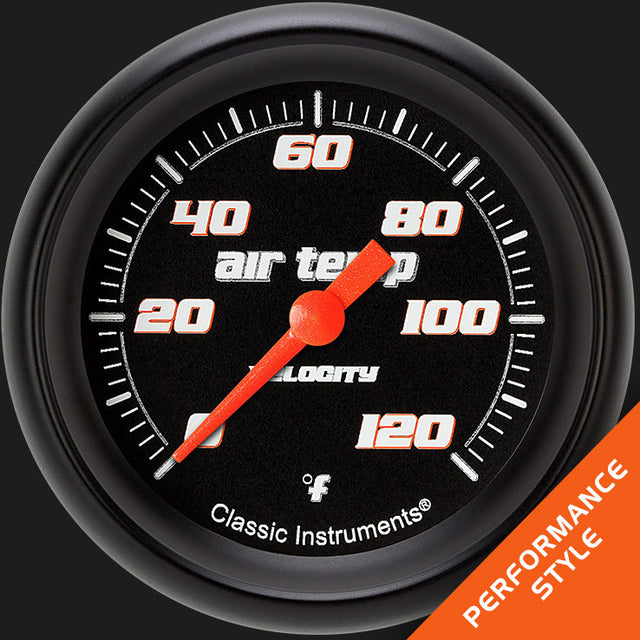 Classic Instruments Velocity Black 2 5/8" Outside Air Temp. Gauge - VS399BBPF