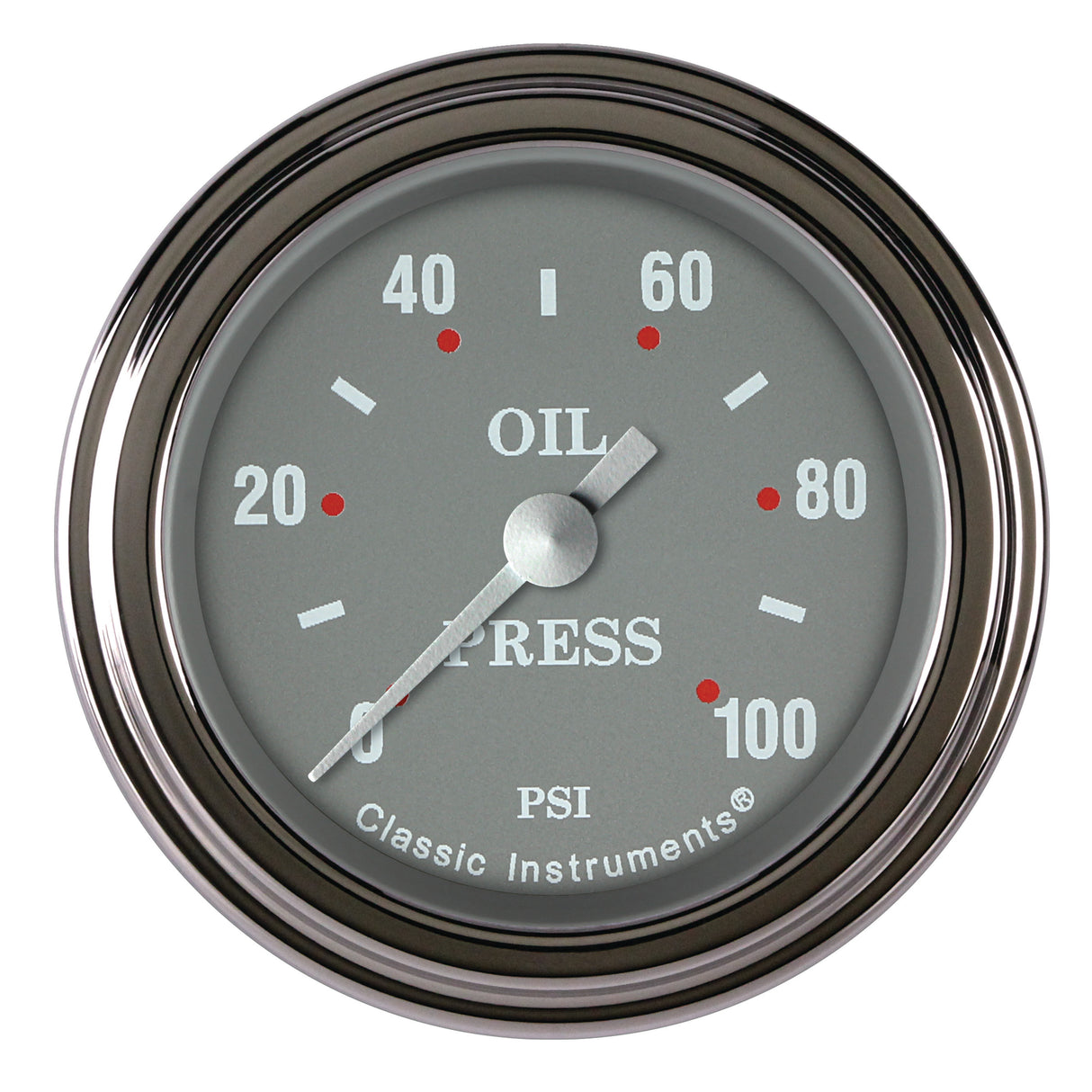 Classic Instruments Silver Gray 2-1/8" Oil Pressure Gauge - SG181SLF