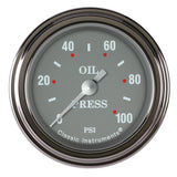 Classic Instruments Silver Gray 2-1/8" Oil Pressure Gauge - SG181SLF