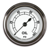 Classic Instruments Classic White 2-1/8" Oil Pressure Gauge - CW181SLF