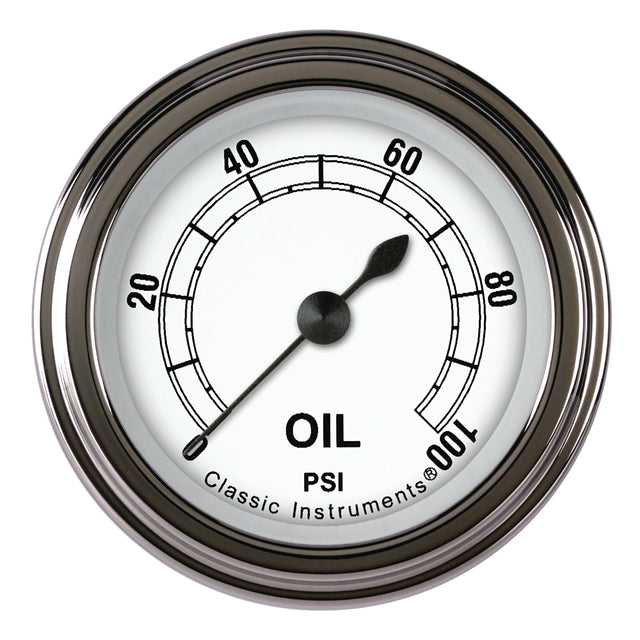 Classic Instruments Classic White 2-1/8" Oil Pressure Gauge - CW181SLF