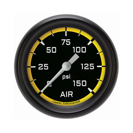 Classic Instruments Autocross Yellow 2 5/8" Air Pressure Gauge - AX318YBPF