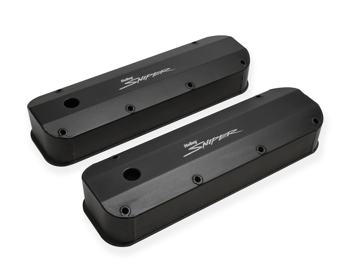 Holley 890007B Sniper Valve Cover - Fabricated Aluminum - Ford Big Block - Black Finish