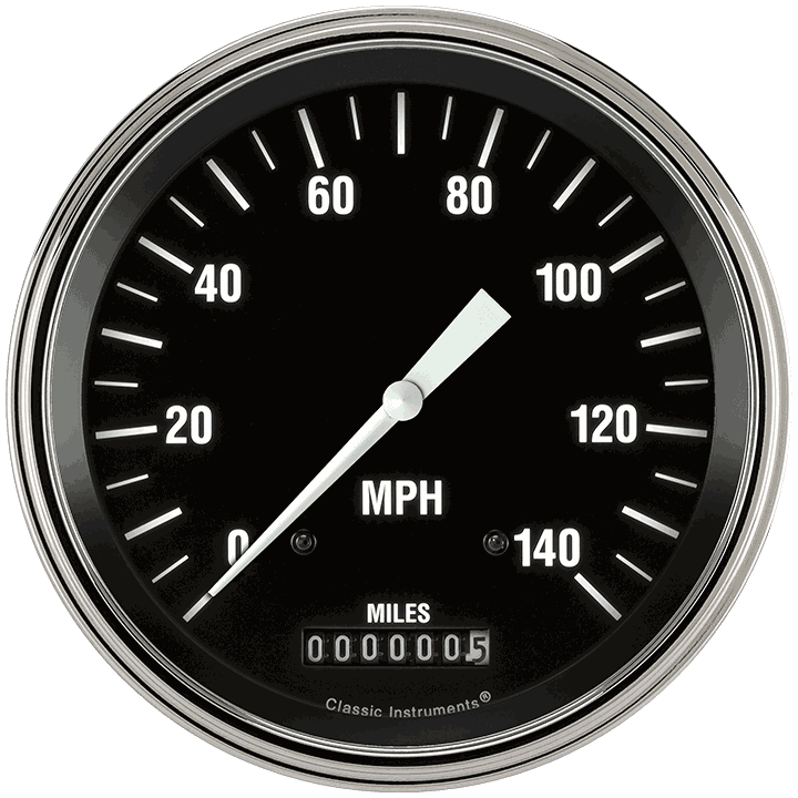 Classic Instruments HOT ROD 5IN SPEEDO 140 MPH - HR56SLC