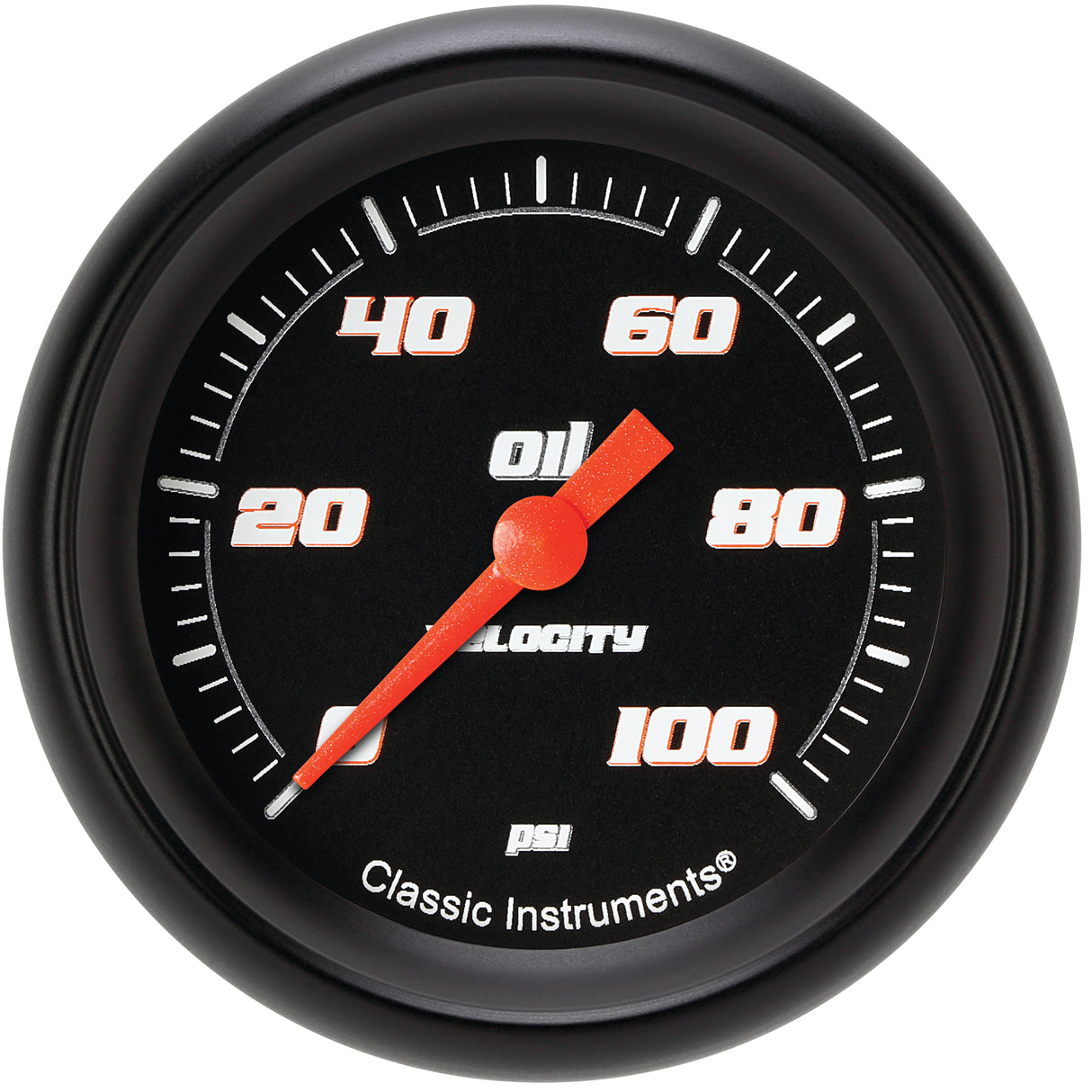 Classic Instruments Velocity Black 2-5/8" Oil Pressure Gauge - VS381BBPF