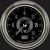 Classic Instruments V8 Speedster 2 5/8" Boost Gauge, 30 psi - V8SR342SLC