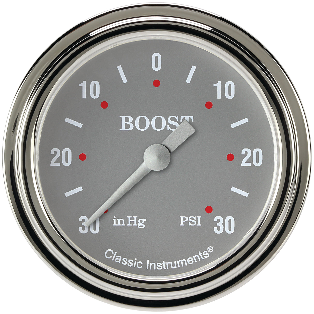 Classic Instruments Silver Gray 2-5/8" Boost/Vac Gauge - SG341SLF