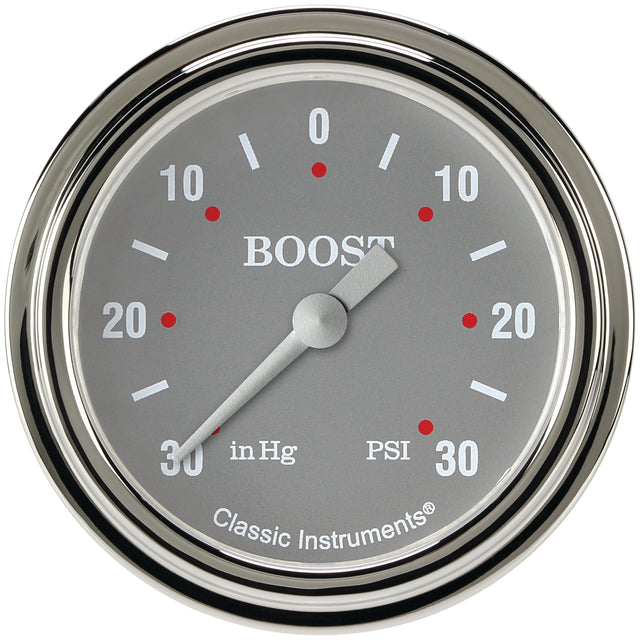 Classic Instruments Silver Gray 2-5/8" Boost/Vac Gauge - SG341SLF