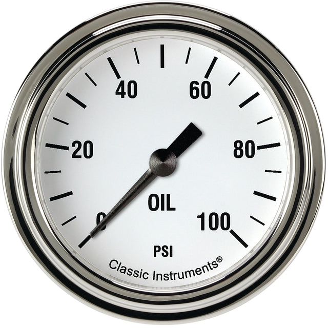 Classic Instruments White Hot 2 5/8" Oil Pressure Gauge - WH381SLF