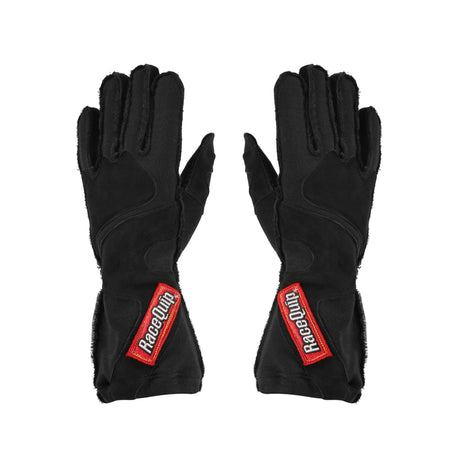 Racequip SFI 3.3/5 Black Outseam Short Gauntlet Nomex Race Gloves - Small - 356902RQP