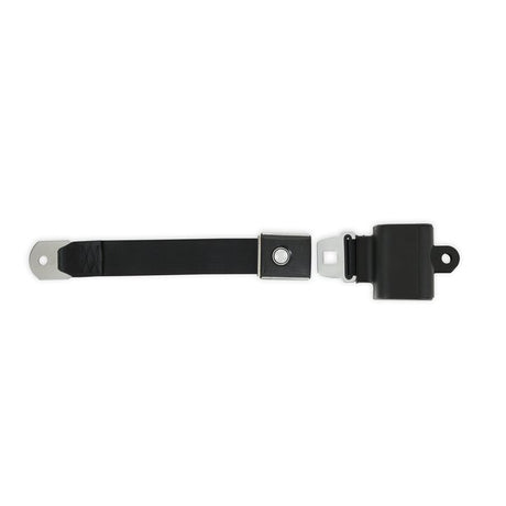 Scott Drake Black Retractable Seat Belt with Starburst Pushbutton Buckle - SB-BK-65-PBSB