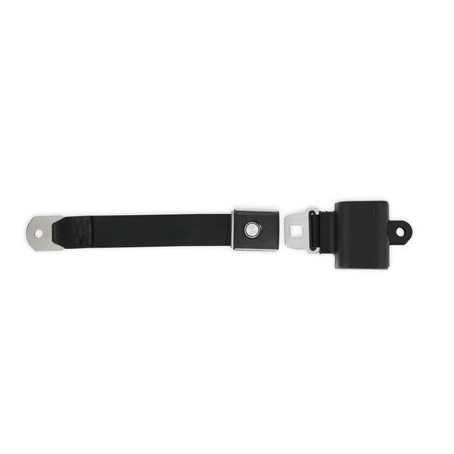 Scott Drake Black Retractable Seat Belt with Starburst Pushbutton Buckle - SB-BK-65-PBSB